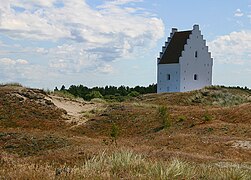 Clocher de l'église ensevelie de Skagen.