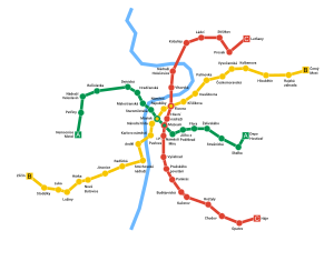 プラハ地下鉄路線図