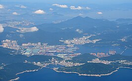 Luchtfoto werf op Geoje