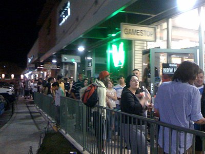 The line for GTAIV on launch in Las Vegas, 2008.