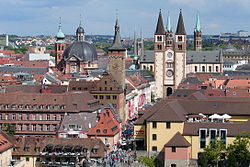 Würzburg with cathedral and city hall