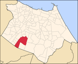 Mapa de Fortaleza com destaque para o bairro Mondubim.