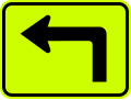 W16-6p (I) Supplemental arrow to the left (plaque)