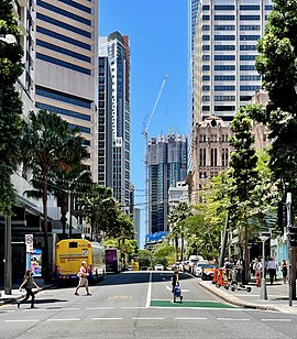 View of the street from Queen Street Mall