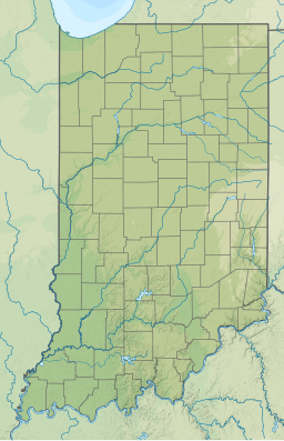 Location of Lake Wawasee in Indiana, USA.