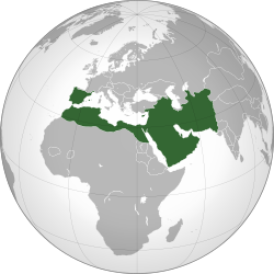 The Umayyad Caliphate at its greatest extent, under Caliph Umar II, c. 720