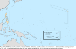 Map of the change to the United States in the Pacific Ocean on August 16, 1939