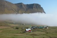 Gásadalur ligger på vestsiden af øen Vágar og støder ud til Mykinesfjørður. Bygden er omsluttet af de højeste fjelde på Vággur. Mod nord Árnafjall 722 m og mod øst Eysturtindur 715 m.