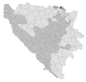 Lage der Gemeinde Domaljevac-Šamac in Bosnien und Herzegowina (anklickbare Karte)