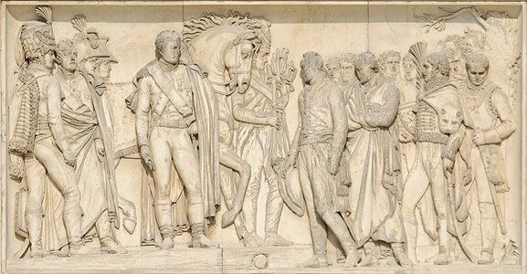 La Capitulation d'Ulm, bas-relief de l'arc de Triomphe du Carrousel à Paris.