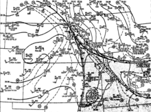 Weather map of the Midwestern United States