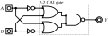 An XOR gate using a 2-2 OAI gate and negated inputs.