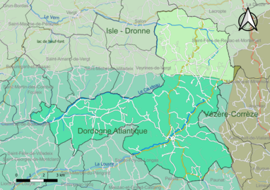 Carte en couleur présentant le(s) SAGE couvrant le territoire communal