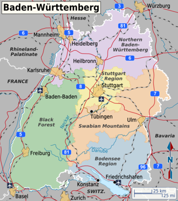 Map of Baden-Württemberg