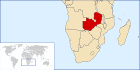 Localização de Rodésia do Norte