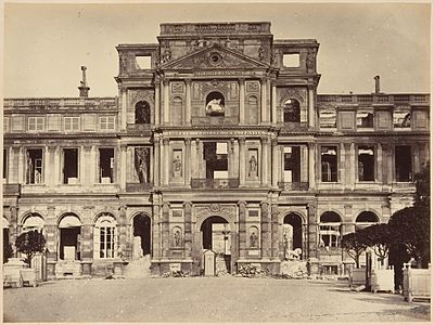 The walls of the Tuileries Palace after arson by the Paris Commune