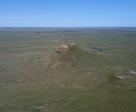 Vue aérienne de Thunder Butte.