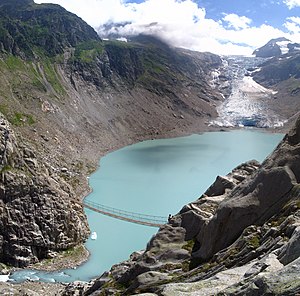 Alte Triftbrücke und Triftgletscher, Sommer 2007