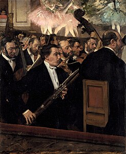 L'Orchestre de l'Opéra (vers 1870), huile sur toile, 56,5 × 45 cm, Paris, musée d'Orsay.