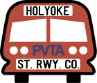 Logo of the Holyoke Street Railway Co. as a contractor for the PVTA c. 1978-1987