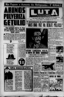 Jornal Luta Democrática, Ano 1, primeira edição. Rio de Janeiro, 3 de fevereiro de 1954.