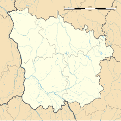 Mapa konturowa Nord, po lewej nieco u góry znajduje się punkt z opisem „Pouilly-sur-Loire”