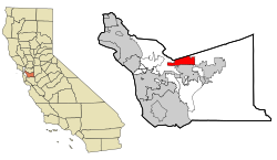 Location of Dublin in Alameda County, California