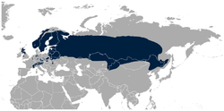 Área de dispersión mundial de Lyrurus tetrix