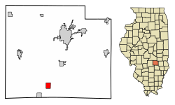 Location of Mason in Effingham County, Illinois.