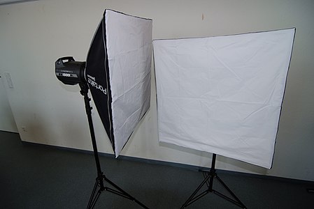 Softbox diffuser; a larger area spreads the light more