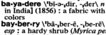 Le point de coupure de mot ‹ ‧ › (similaire au point médian) utilisé dans un dictionnaire américain, pour noter la séparation des syllabes, 2003[34].