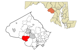 Location of Travilah, Maryland