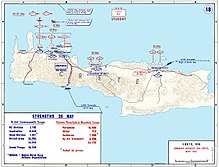 Schéma des attaques allemandes sur la Crète pendant la Seconde Guerre mondiale.