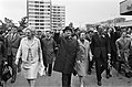 Queen Juliana and Prince Bernhard with the Ceaușescus in the housing estate (presumably at the Drumul Taberei 34 complex), 15 May 1975