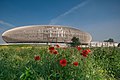 Die große Arena und rechts daneben die kleine Trainingshalle