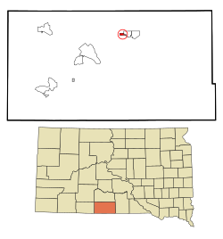 Location in Todd County and the state of South Dakota