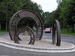 The Three coins sculpture, Lifford