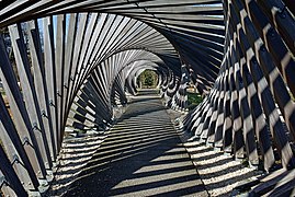 Une allée dans le parc Mallet Stevens à Croix. Février 2022.