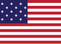 US Flag with fifteen stars and fifteen stripes. In use May 1, 1795 – July 3, 1818.