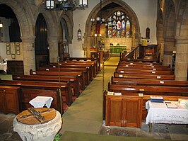 Interieur van de dorpskerk van Pentrich