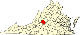 Locatie van Amherst County in Virginia