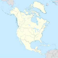 Mapa konturowa Ameryki Północnej, u góry nieco na lewo znajduje się punkt z opisem „Prudhoe Bay”