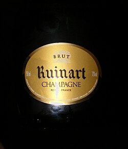 Etikett vum Champagnerhuus Ruinart