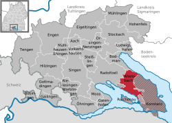 Elhelyezkedése Baden-Württemberg térképén