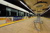 An eastbound train at Mariachi Plaza station