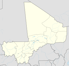 Mapa konturowa Mali, po prawej znajduje się punkt z opisem „Bourem”