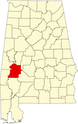 Locatie van Marengo County in Alabama