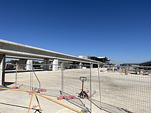 Concrete viaduct on a construction site