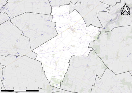 Carte montrant en couleurs le relief d'une commune