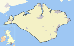 The location of the Isle of Wight within the United Kingdom